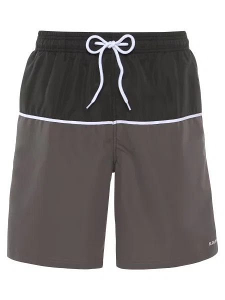 S.Oliver Șorturi de baie gri / negru alb