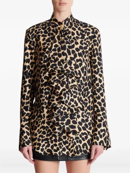 Cămașă Balmain cu imagine cu model leopard