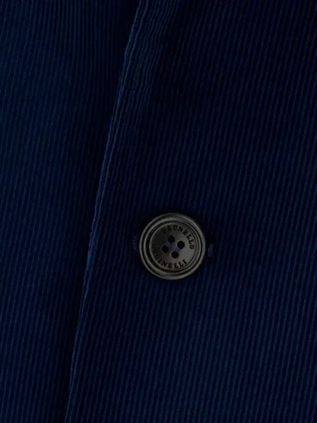 Sacou Brunello Cucinelli de catifea cord albastru