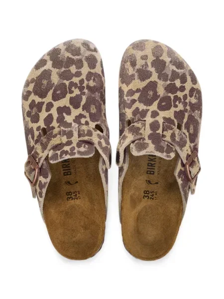 Papuci tip mules Birkenstock cu imagine cu model leopard