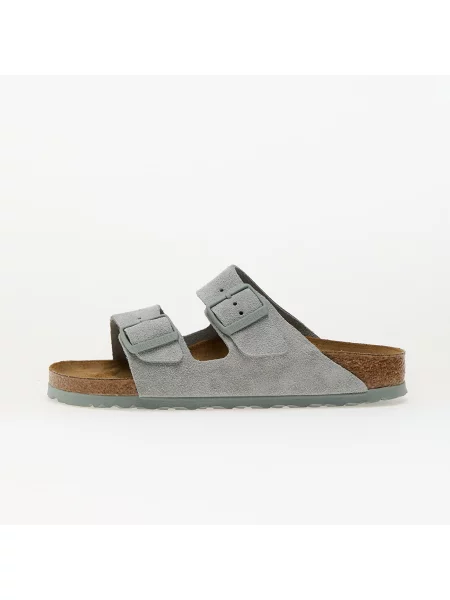 Klapki Birkenstock skórzane zielone