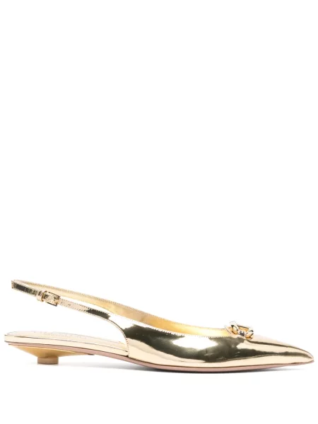 Pantofi cu toc Valentino Garavani slingback auriu