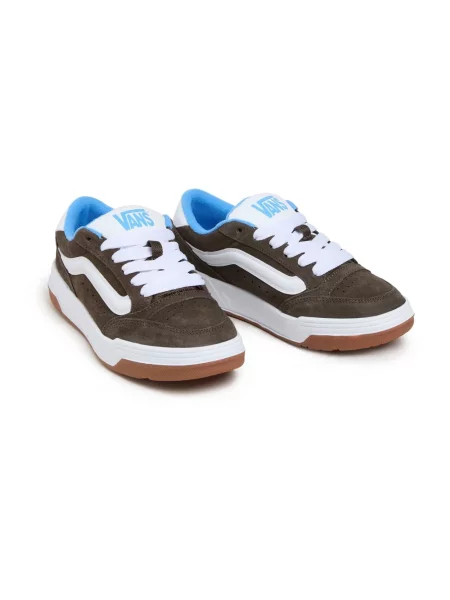Sneakersy Vans skórzane z okrągłym noskiem brązowe