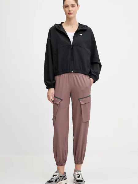 Under Armour spodnie Unstoppable fason cargo high waist brązowy