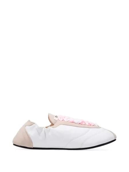 Sneakerși Repetto cu șireturi din dantelă alb
