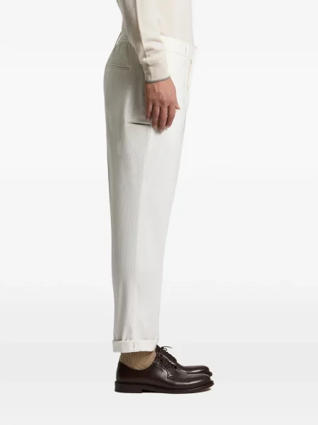 Pantaloni Peserico de catifea cord alb