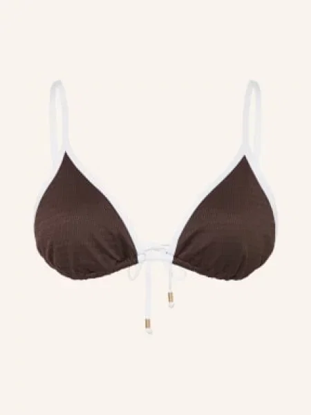 Seafolly Trojúhelníkové Bikiny Beach Bound hnědá bílá