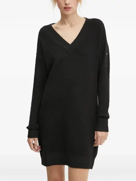 Rochie mini Morgan cu decolteu în V negru