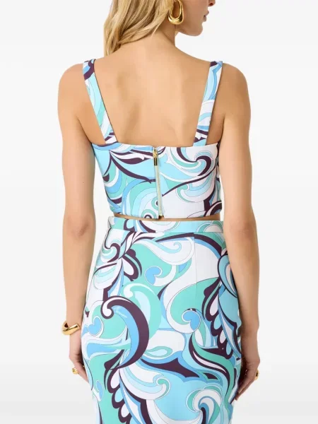 Топ Marciano By Guess с принт с абстрактен десен синьо