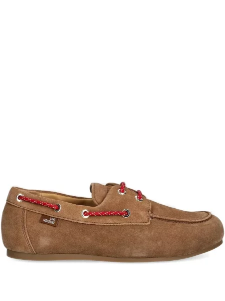 Pantofi loafer Love Moschino din piele de căprioară maro