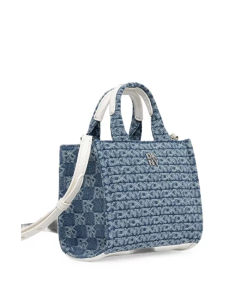 Geantă shopper Dkny cu autograf albastru