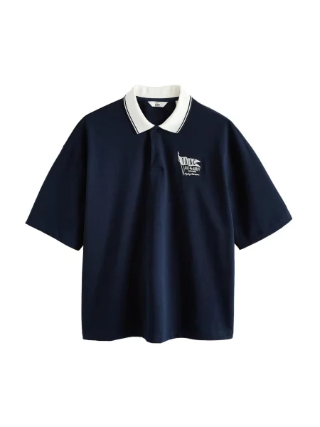 Next Tricou Edit bleumarin alb