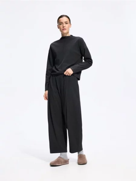 Reserved Pantaloni barrel leg gri-închis gri