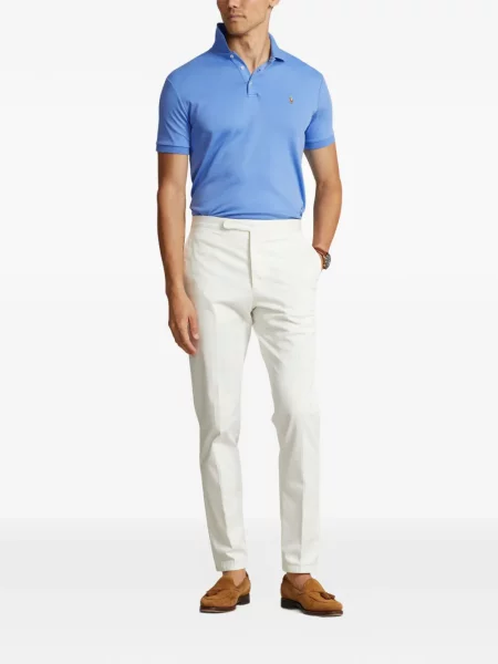 Tricou polo Polo Ralph Lauren cu glugă cu blană cu broderie roșu