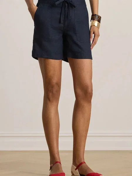 Lauren Ralph Lauren pantaloni scurți pentru femei din in