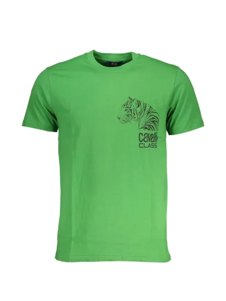 Tricou Cavalli Class cu imagine cu dungi de tigru verde