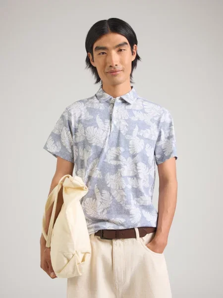 Bruun & Stengade Tricou Hydra albastru porumbel / murdar alb