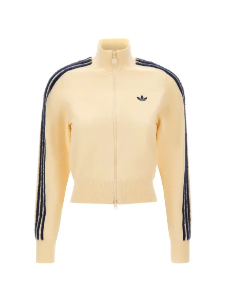 Dzianinowy sweter Adidas z dekoltem w serek do biegania niebieski