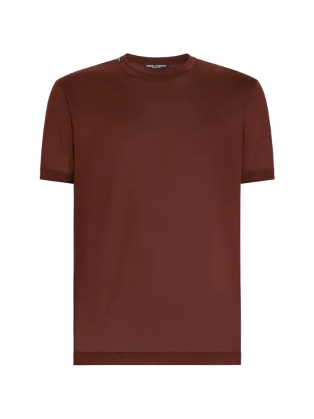 Tricou Dolce & Gabbana de mătase cu decolteu rotund roșu