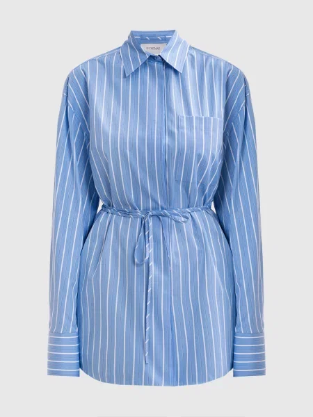 Подовжена сорочка FIRMA в смужку Max Mara Sportmax блакитна