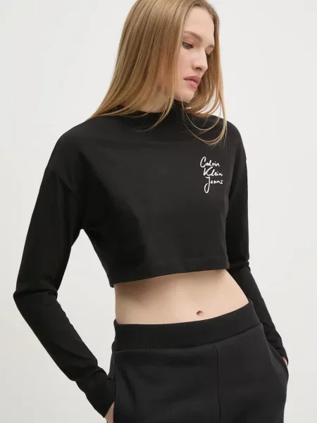 Calvin Klein Jeans Bluză | Cropped Fit negru
