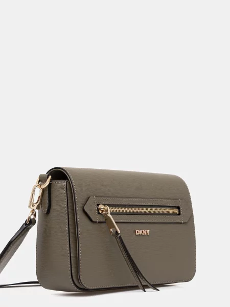 Шкіряна сумочка Dkny бежевий