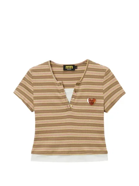 Tricou Mini Cream cu dungi maro