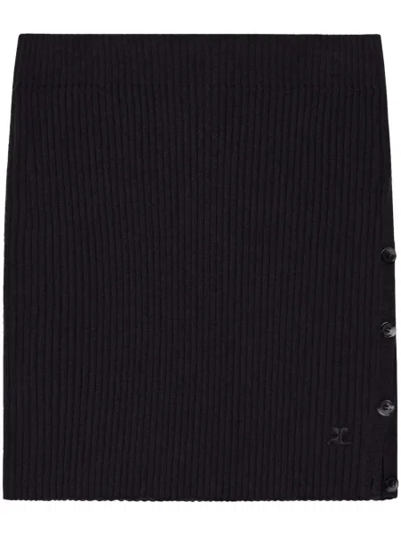 Mały spódnica mini Courreges prążkowana czarna