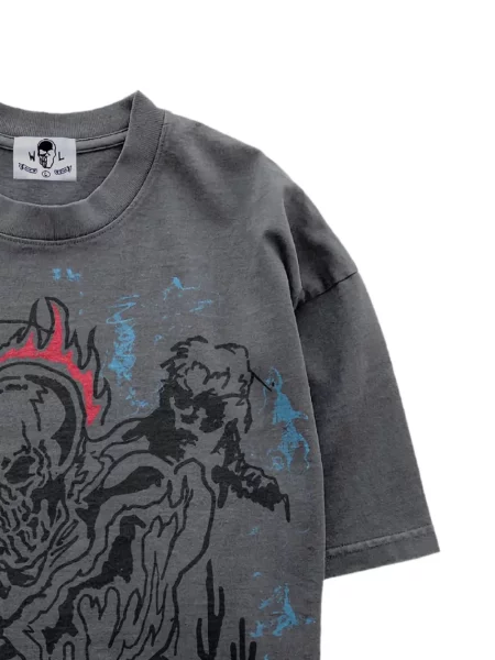 Tricou Warren Lotas cu imagine mari gri