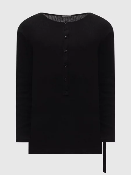 Лонгслів ILYAS Serafino в рубчик Ann Demeulemeester чорний