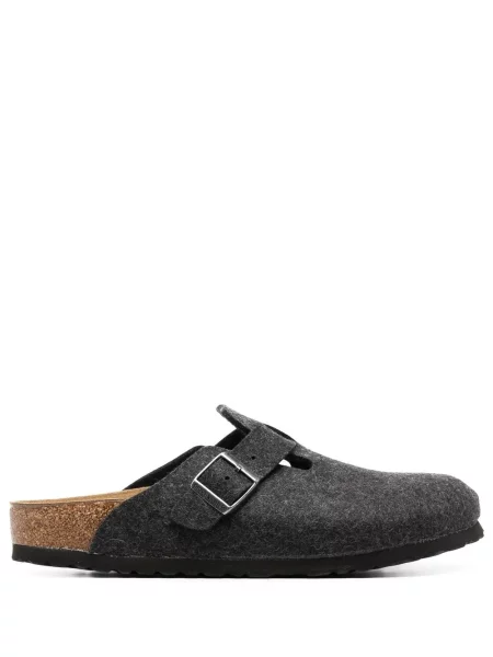 Papuci de casă Birkenstock de lână gri
