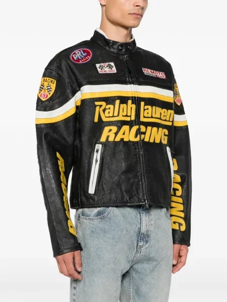 Kožená bunda Polo Ralph Lauren s autogramem černá