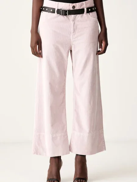 Pinko pantaloni pentru femei din catifea reiată roz