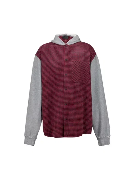 Kurtka Balenciaga w kratkę z kapturem