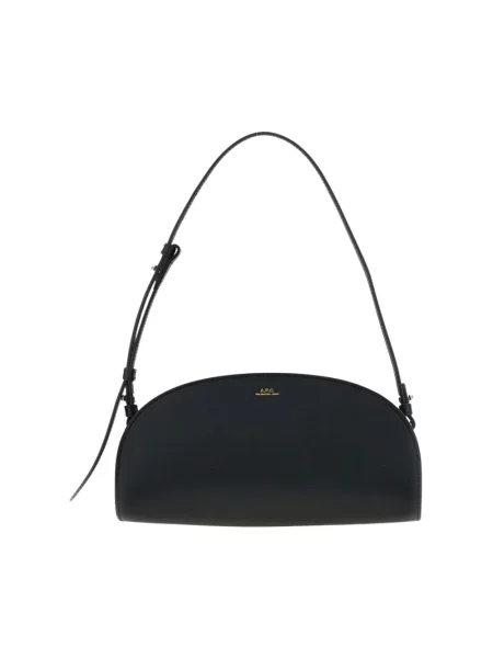 A.P.C. torebka skórzana SAC DEMI.LUNE SHOULDER czarna