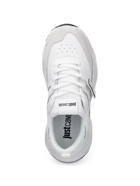Sneakerși Just Cavalli cu autograf alb