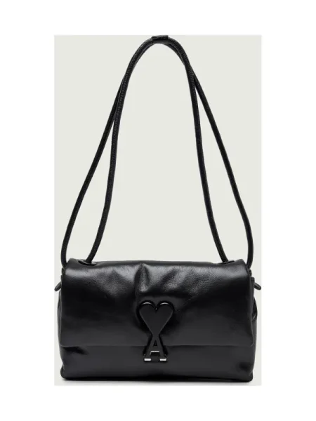 Geanta de piele Ami Paris din piele negru