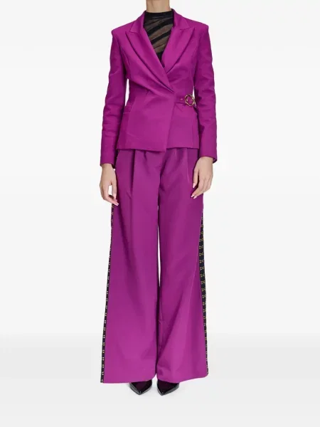 Geacă Just Cavalli cu cataramă cu model piele de șarpe violet