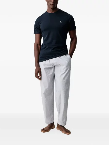 Pijamale Lindbergh cu broderie albastru