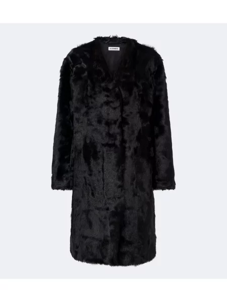 Haină din piele de oaie Jil Sander din piele de oaie maro
