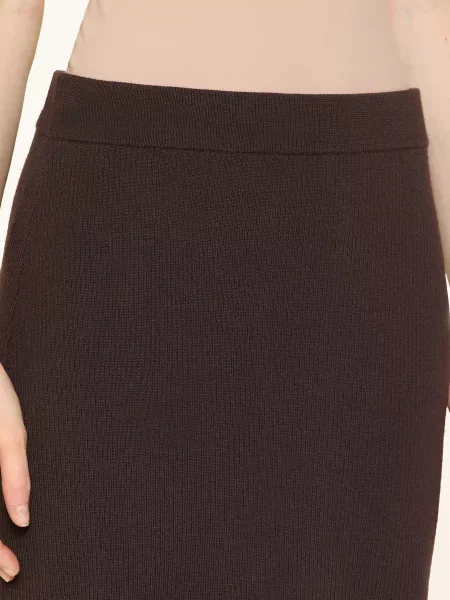 Stylein Pletená Sukně Pearla Z Merino Vlny tmavě hnědá