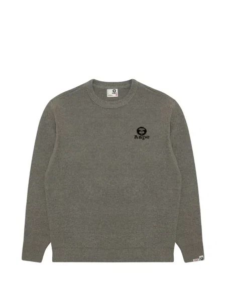 Pulover Aape By A Bathing Ape cu decolteu rotund cu autograf gri