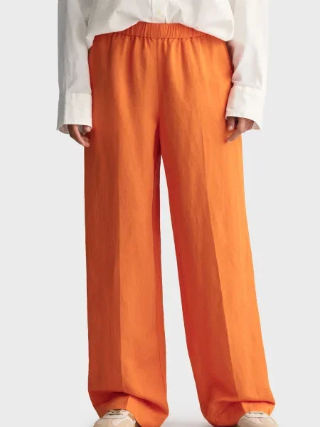 Лляні штани Gant помаранчеві