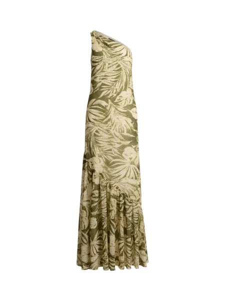 Rochie maxi Lauren Ralph Lauren cu imagine cu un umăr gol verde