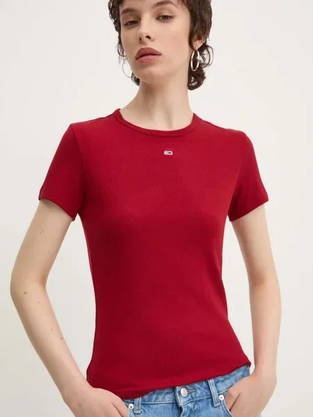 Tommy Jeans basic tričko dámske s elastanom