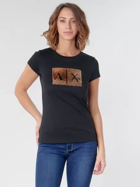 ARMANI EXCHANGE Tričko měděná černá