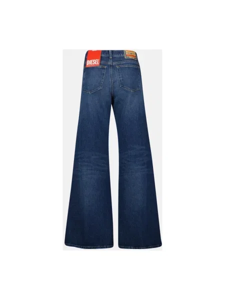 Jeansy Diesel 1978 z wysoką talią o krotszym kroju niebieskie