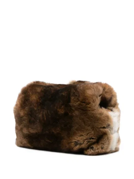 Αρκουδάκι clutch Anita Bilardi με γούνα καφέ
