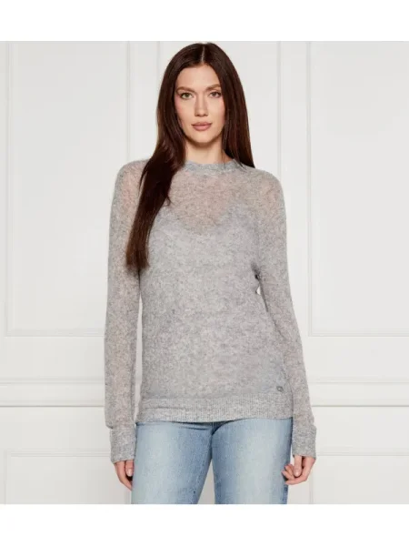 GUESS Szvetter + top IZABELLA gyapjú hozzáadásával szürke