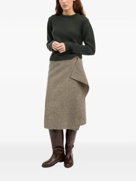 Pulover Skall Studio cu decolteu rotund verde
